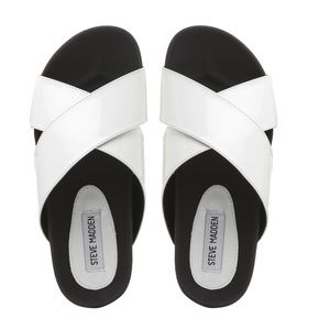BRAND NEW Steve Madden Brycee White Patent Sandals